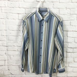 Tommy Bahama Stripe button up shirt M Medium blue